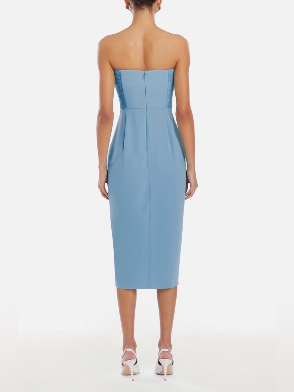 Amanda Uprichard NWT Chamberlain Strapless Sheath Midi Dress Side Slit Revolve - Picture 2 of 7